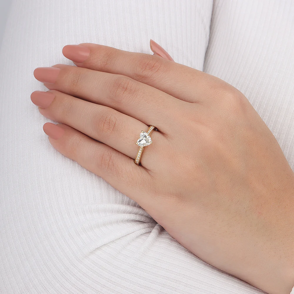 yellow gold heart-shaped