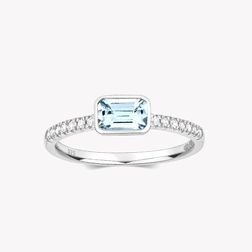 Aquamarine Diamond Rings